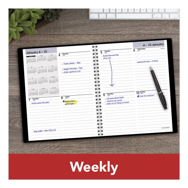 DayMinder Open-Schedule Weekly Appointment Book, 8.75 x 7, Black Cover, 12-Month (Jan to Dec): 2024 - Image 6