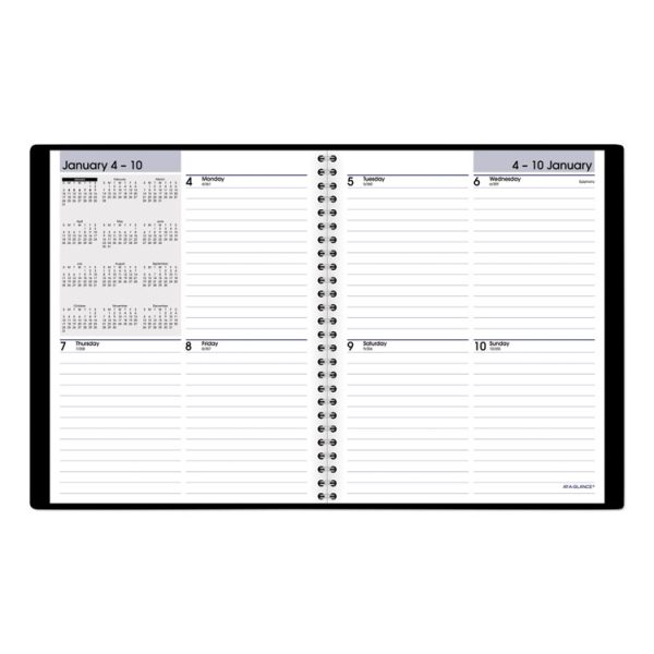 DayMinder Open-Schedule Weekly Appointment Book, 8.75 x 7, Black Cover, 12-Month (Jan to Dec): 2024 - Image 3