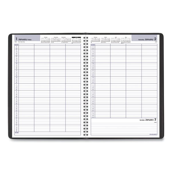 DayMinder Four-Person Group Daily Appointment Book, 11 x 8, Black Cover, 12-Month (Jan to Dec): 2024 - Image 2