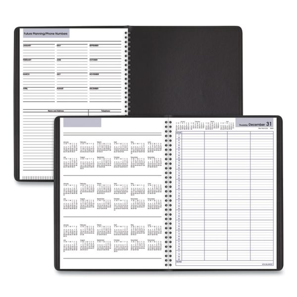 DayMinder Four-Person Group Daily Appointment Book, 11 x 8, Black Cover, 12-Month (Jan to Dec): 2024 - Image 4