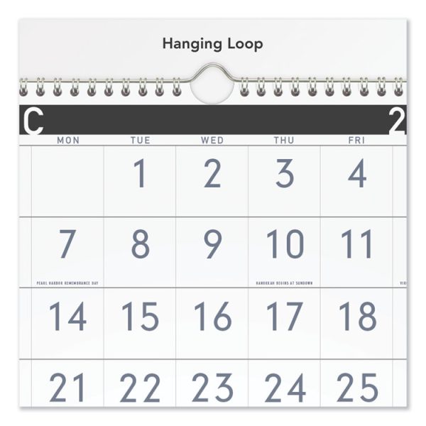 Three-Month Reference Wall Calendar, Contemporary Artwork/Formatting, 12 x 27, White Sheets, 15-Month (Dec-Feb): 2023 to 2025 - Image 3