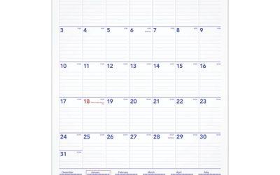 Erasable Wall Calendar, 12 x 17, White Sheets, 12-Month (Jan to Dec): 2024