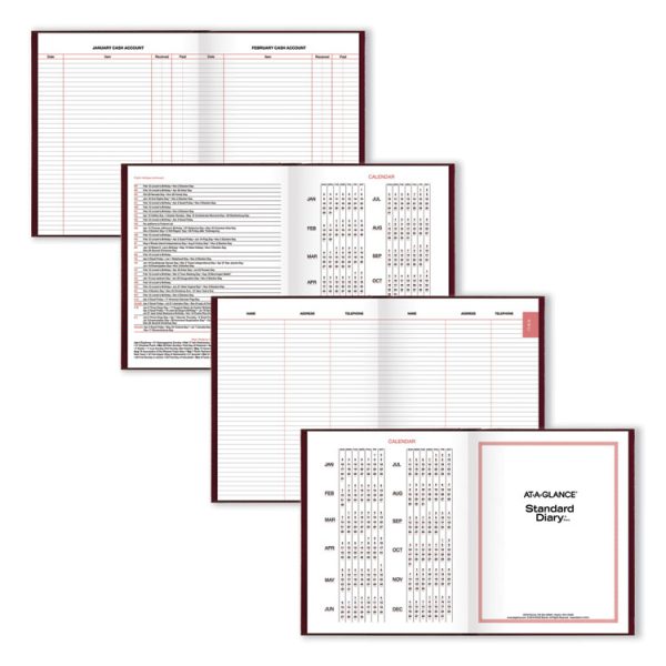 Standard Diary Daily Diary, 2024 Edition, Medium/College Rule, Red Cover, (200) 9.5 x 7.5 Sheets - Image 4