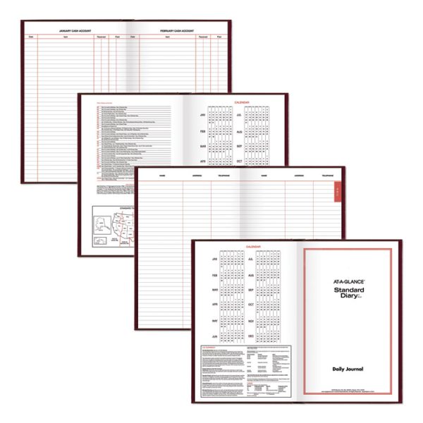 Standard Diary Daily Diary, 2024 Edition, Wide/Legal Rule, Red Cover, (200) 12 x 7.75 Sheets - Image 6