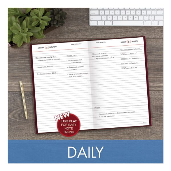 Standard Diary Daily Diary, 2024 Edition, Wide/Legal Rule, Red Cover, (200) 12 x 7.75 Sheets - Image 4