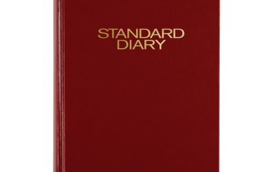 Standard Diary Daily Reminder Book, 2024 Edition, Medium/College Rule, Red Cover, (201) 8.25 x 5.75 Sheets