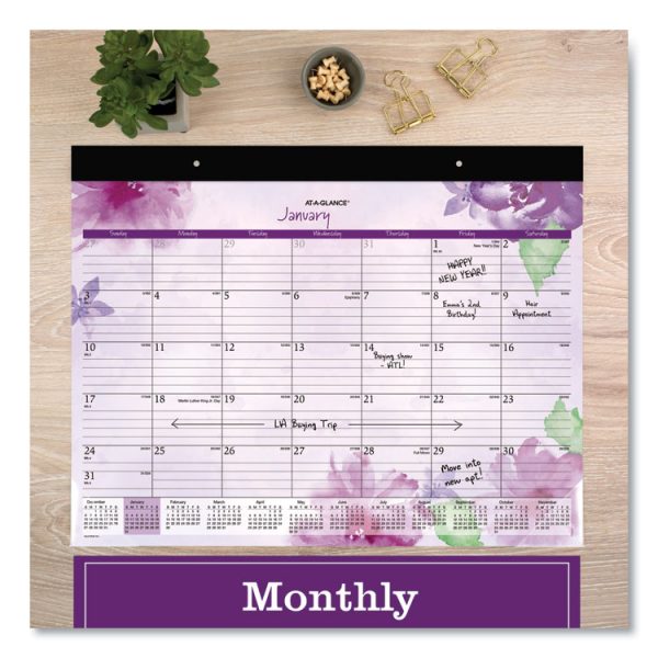 Beautiful Day Desk Pad Calendar, Floral Artwork, 21.75 x 17, Assorted Color Sheets, Black Binding, 12-Month (Jan-Dec): 2024 - Image 4