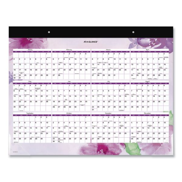 Beautiful Day Desk Pad Calendar, Floral Artwork, 21.75 x 17, Assorted Color Sheets, Black Binding, 12-Month (Jan-Dec): 2024 - Image 2