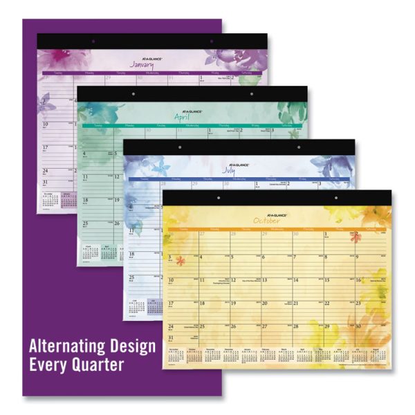 Beautiful Day Desk Pad Calendar, Floral Artwork, 21.75 x 17, Assorted Color Sheets, Black Binding, 12-Month (Jan-Dec): 2024 - Image 3