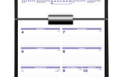 Flip-A-Week Desk Calendar and Base, 7 x 5.5, White Sheets, 12-Month (Jan to Dec): 2024