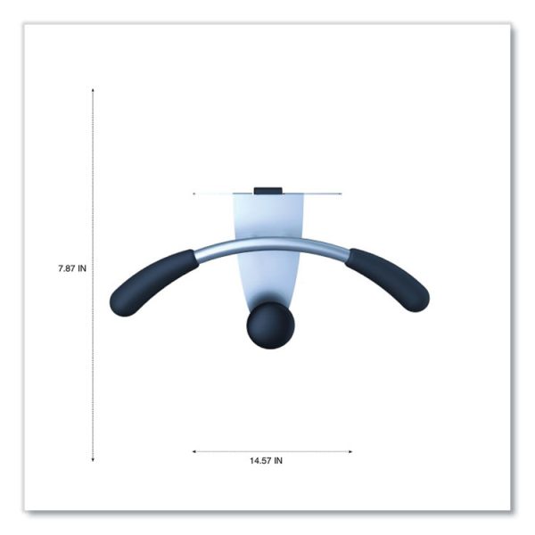 Hanger Shaped Partition Coat Hook, Metal/Foam/ABS, Silver/Black - Image 3