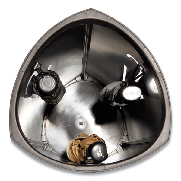 Triangular Umbrella Stand, Steel, 10.25w x 10.25d x 23.67h, Silver/Black - Image 8