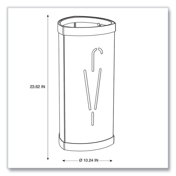 Triangular Umbrella Stand, Steel, 10.25w x 10.25d x 23.67h, Silver/Black - Image 4