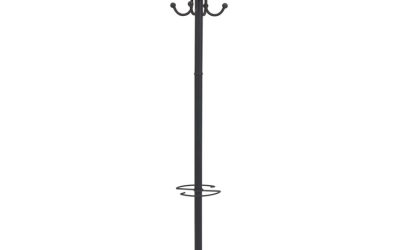 Viena Coat Stand, Eight Knobs, Steel, 16w X 16d X 70.5h, Black