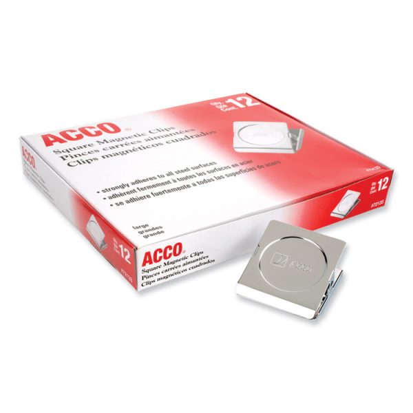 Magnetic Clip, 1.13" Jaw Capacity, Silver, 12/Pack - Image 3