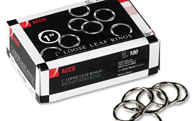 Metal Book Rings, 1″ Diameter, 100/Box