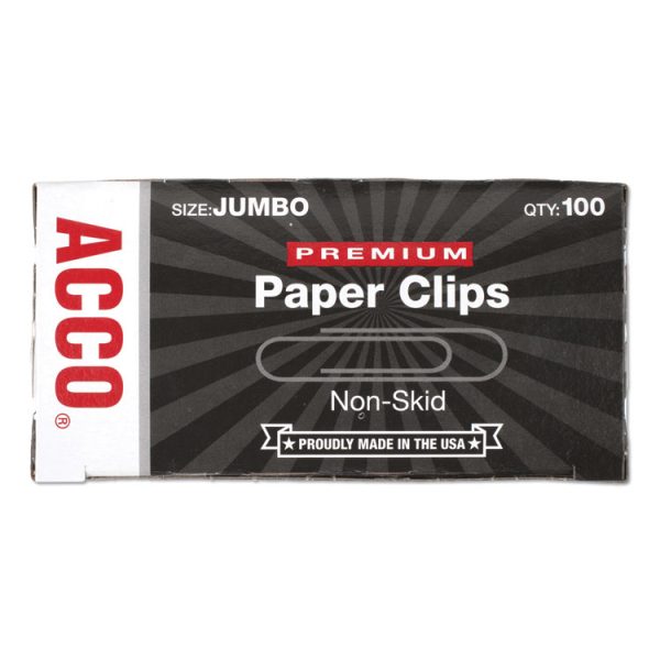 Premium Heavy-Gauge Wire Paper Clips, Jumbo, Nonskid, Silver, 100 Clips/Box, 10 Boxes/Pack - Image 2
