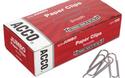 Paper Clips, Jumbo, Smooth, Silver, 100 Clips/Box, 10 Boxes/Pack