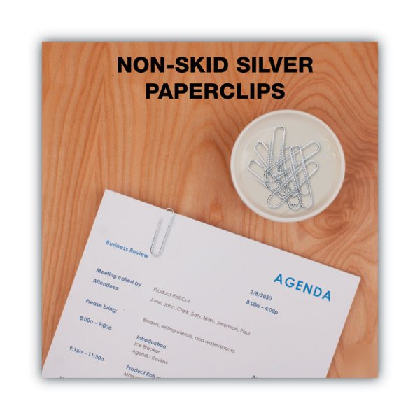 Paper Clips, Jumbo, Nonskid, Silver, 100 Clips/Box, 10 Boxes/Pack - Image 7