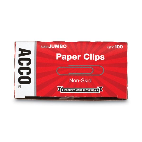 Paper Clips, Jumbo, Nonskid, Silver, 100 Clips/Box, 10 Boxes/Pack - Image 4