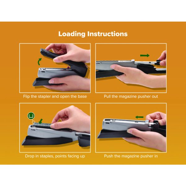 InPower One-Finger Eco-Friendly Desktop Stapler, 25-Sheet Capacity, Black/Gray - Image 7