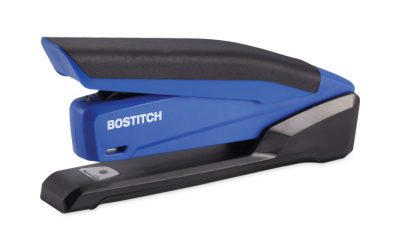 InPower One-Finger 3-in-1 Desktop Stapler with Antimicrobial Protection, 20-Sheet Capacity, Blue/Black