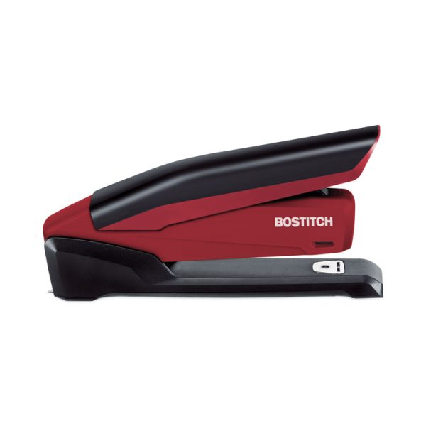 InPower One-Finger 3-in-1 Desktop Stapler with Antimicrobial Protection, 20-Sheet Capacity, Red/Black - Image 6