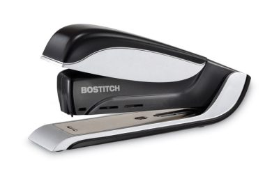 Spring-Powered Premium Desktop Stapler, 25-Sheet Capacity, Black/silver