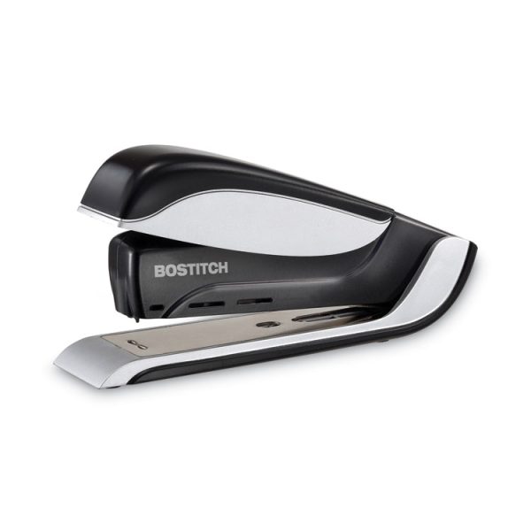 Spring-Powered Premium Desktop Stapler, 25-Sheet Capacity, Black/silver