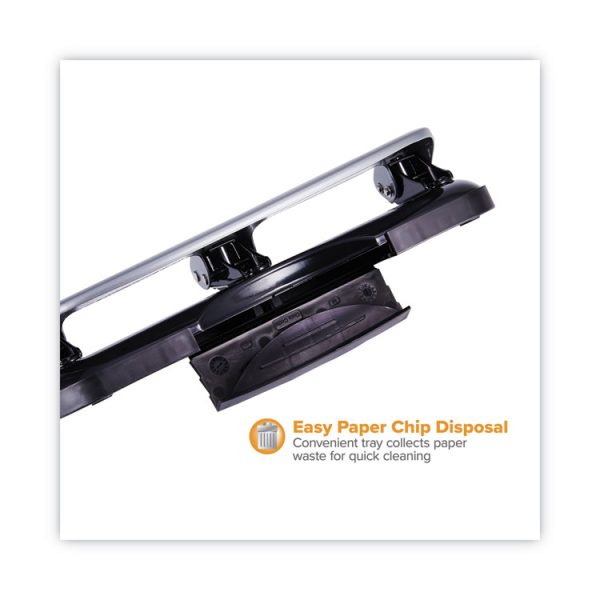 20-Sheet Ez Squeeze Three-Hole Punch, 9/32" Holes, Black/silver - Image 5