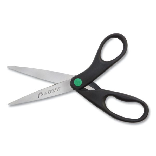 Kleenearth Scissors, 8" Long, 3.25" Cut Length, Black Straight Handles, 2/pack - Image 3