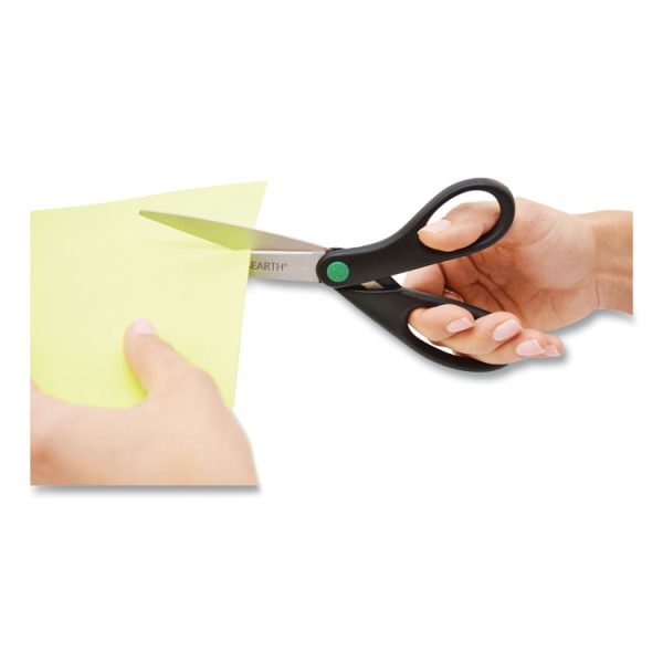 Kleenearth Scissors, 8" Long, 3.25" Cut Length, Black Straight Handles, 2/pack - Image 4