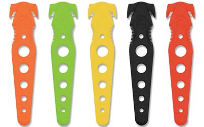 Safety Cutter, 1.2″ Blade, 5.75″ Plastic Handle, Assorted, 5/Pack