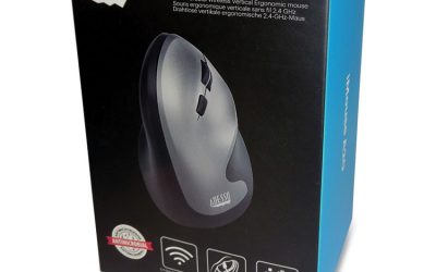 Imouse A20 Antimicrobial Vertical Wireless Mouse, 2.4 Ghz Frequency/33 Ft Wireless Range, Right Hand Use, Black/granite
