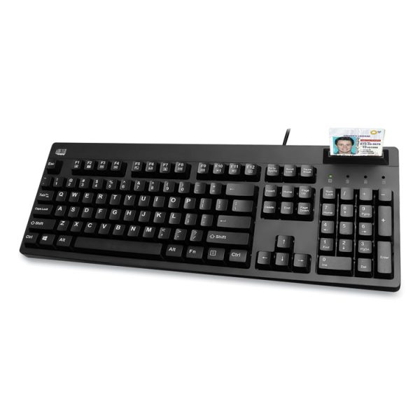 EasyTouch Smart Card Reader Keyboard AKB-630SB-TAA, 104 Keys, Black - Image 2