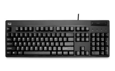 EasyTouch Smart Card Reader Keyboard AKB-630SB-TAA, 104 Keys, Black