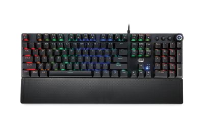 RGB Programmable Mechanical Gaming Keyboard with Detachable Magnetic Palmrest, 108 Keys, Black