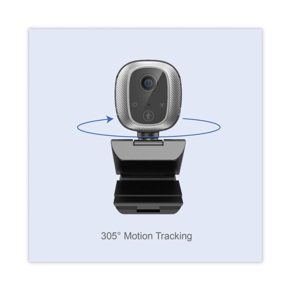 CyberTrack M1 HD Fixed Focus USB Webcam with AI Motion/Facial Tracking, 1920 Pixels x 1080 Pixels, 2.1 Mpixels, Black/Silver - Image 3