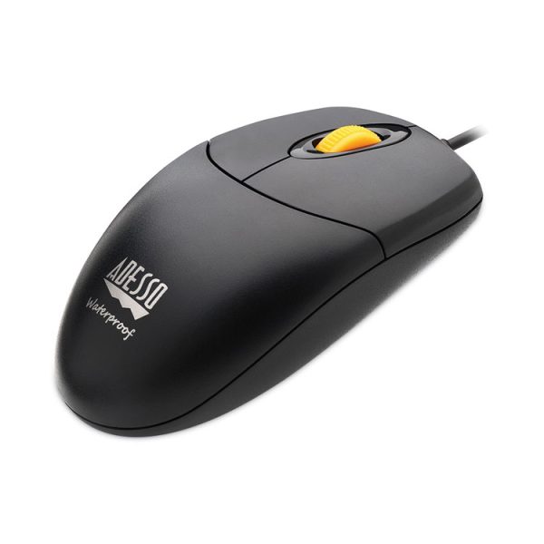 iMouse W3 Waterproof Antimicrobial Mouse with Magnetic Scroll Wheel, USB 2.0, Left/Right Hand Use, Black - Image 3