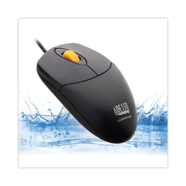 iMouse W3 Waterproof Antimicrobial Mouse with Magnetic Scroll Wheel, USB 2.0, Left/Right Hand Use, Black - Image 4