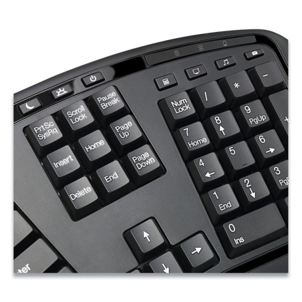 Wkb1500gb Wireless Ergonomic Keyboard And Mouse, 2.4 Ghz Frequency/30 Ft Wireless Range, Black - Image 2