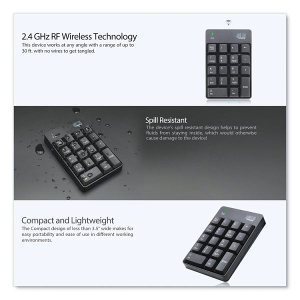 Wkb6010ub Wireless 18-Key Numeric Usb Keypad, Black - Image 6