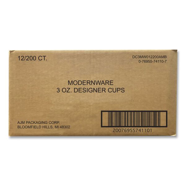 Heavy Duty Cold Cups, 3 oz, Modernware Design, 2,400/Carton - Image 3