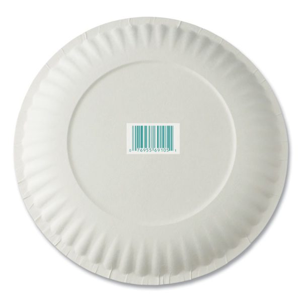 White Paper Plates, 6" Dia, 100/pack, 10 Packs/carton - Image 5