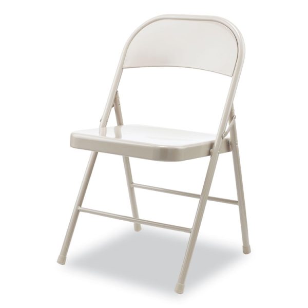 Armless Steel Folding Chair, Supports Up to 275 lb, Taupe Seat, Taupe Back, Taupe Base, 4/Carton - Image 2