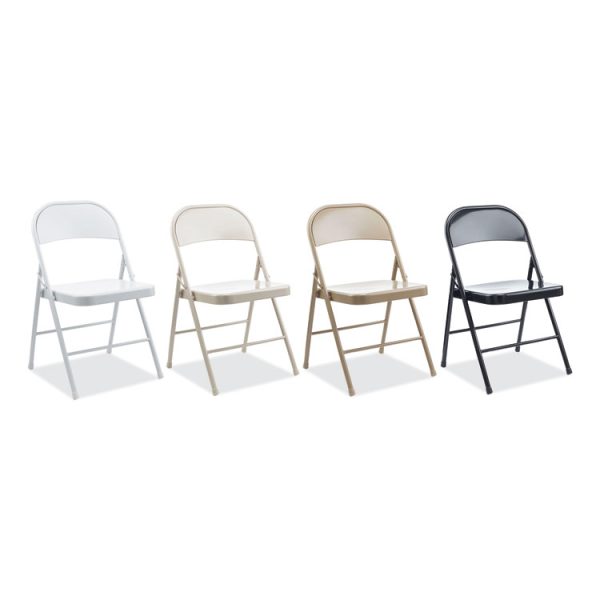 Armless Steel Folding Chair, Supports Up to 275 lb, Taupe Seat, Taupe Back, Taupe Base, 4/Carton - Image 7