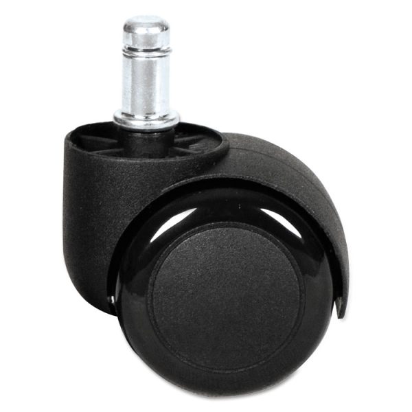 Dual Wheel Hooded Casters, Grip Ring Type B Stem, 2" Soft Nylon Wheel, Black, 5/Set - Image 3