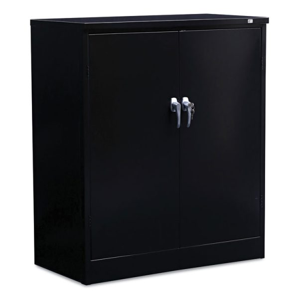 Assembled 42" High Heavy-Duty Welded Storage Cabinet, Two Adjustable Shelves, 36w X 18d, Black