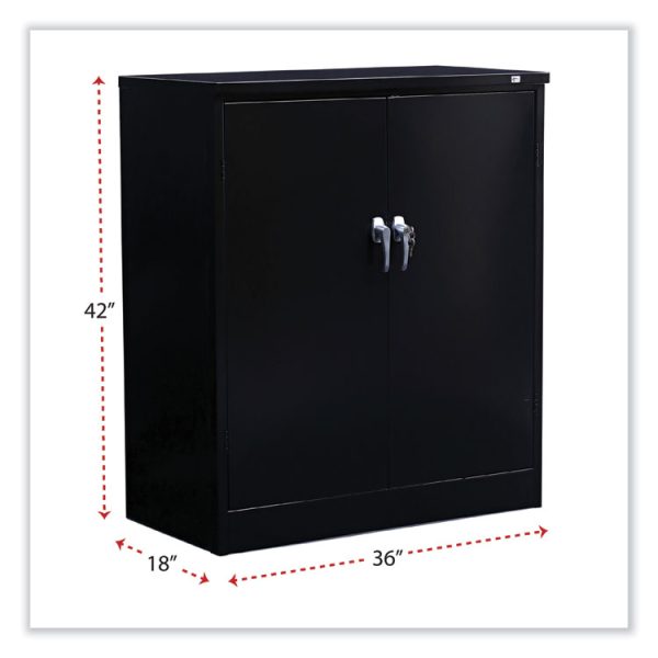 Assembled 42" High Heavy-Duty Welded Storage Cabinet, Two Adjustable Shelves, 36w X 18d, Black - Image 2