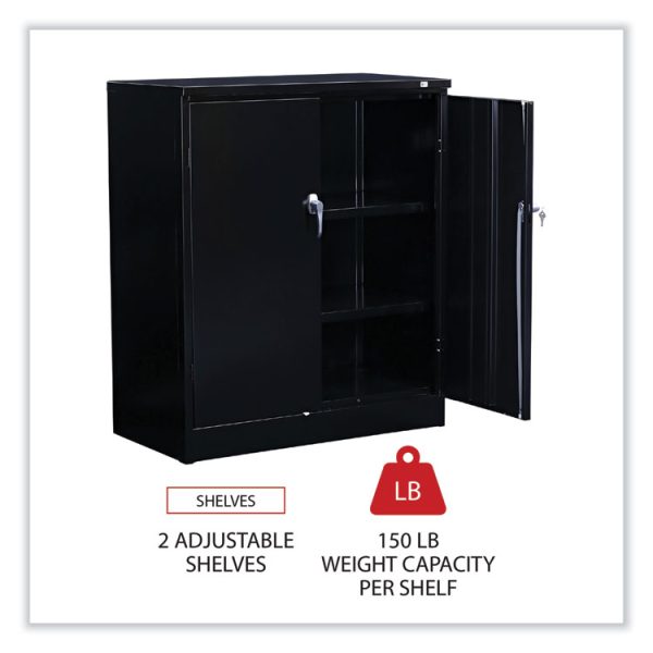 Assembled 42" High Heavy-Duty Welded Storage Cabinet, Two Adjustable Shelves, 36w X 18d, Black - Image 3